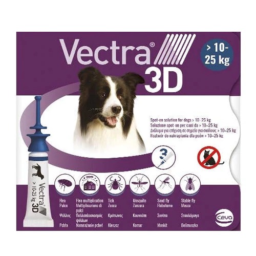 Vectra 3D Dog M 10 - 25 kg 3 pipetten - 3411112079865 - 9803141