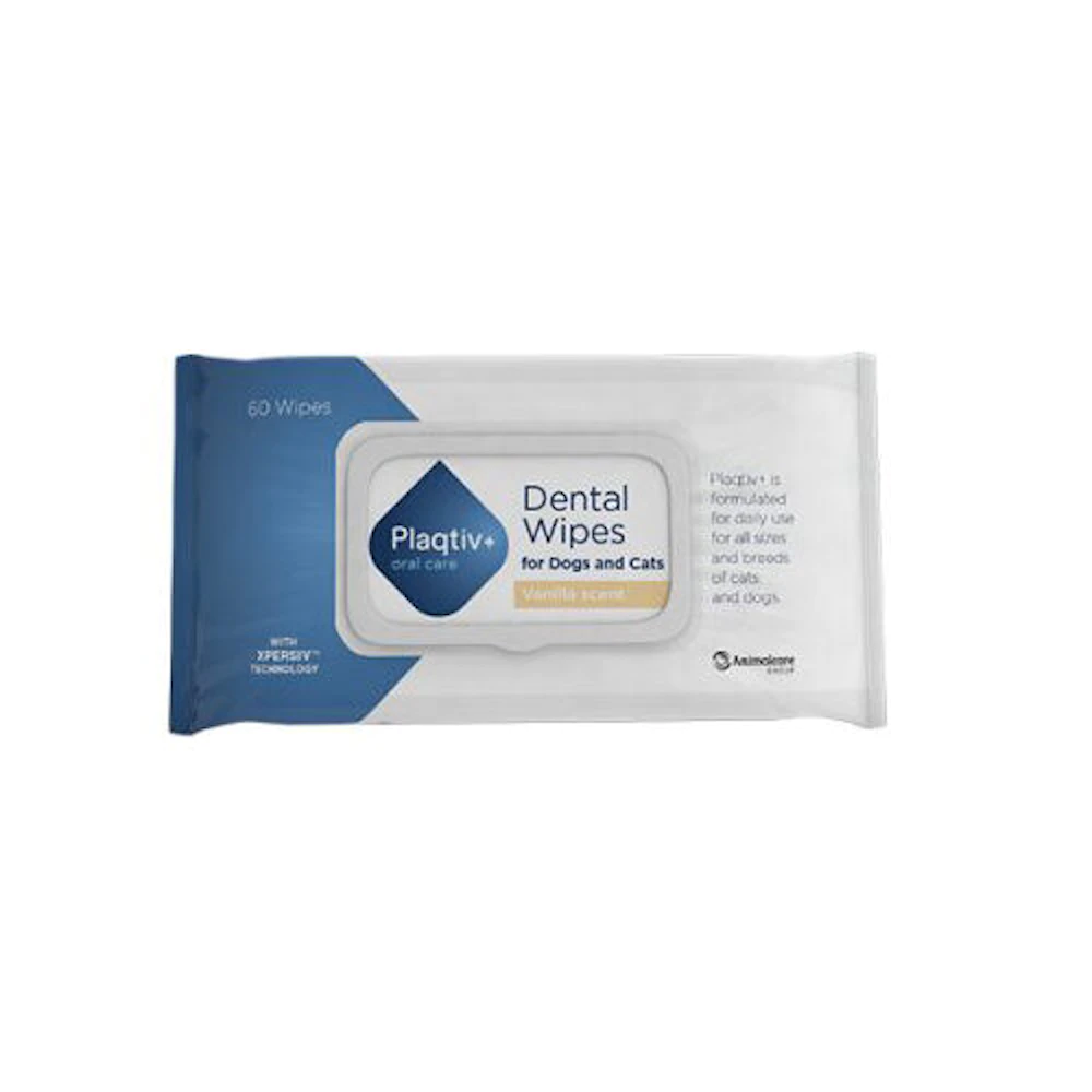 Plaqtiv+ Doekjes voor tandverzorging hond+kat 60 st. - Plaqtiv wipes hond kat 220930 0500 none jpg - 9830384